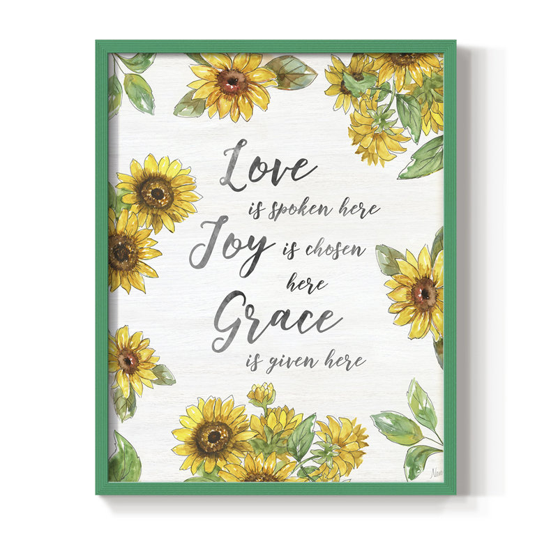Grace Grace Here, reproduction encadrée - bois massif, Vert, H 15 po x l 12 po