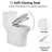 19 Inch High Toilet, Los Flexi One Piece Toilet for Seniors & Tall Height, Comfort Elongated Bowl, Mordern Skirted Toilet with 1.0/1.28 GPF Dual Swirl Flush, Soft-Close Seat, 12" Rough-In