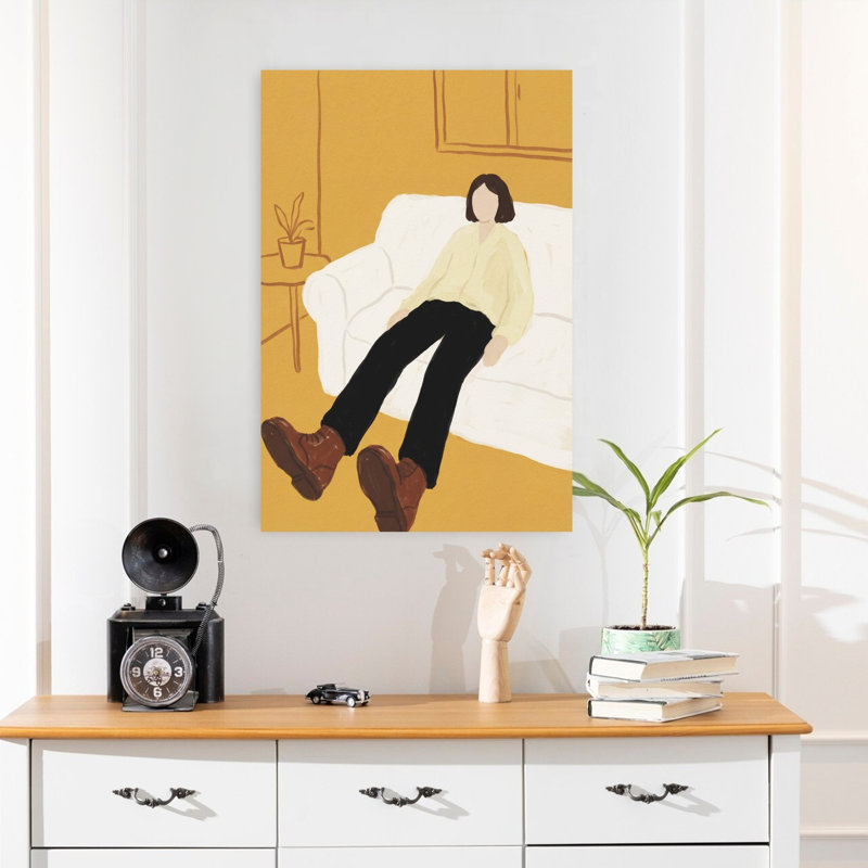 Relaxed Person In Yellow Room by Andreas Magnusson - Wrapped Canvas Print, 60.96 cm H x 40.64 cm W