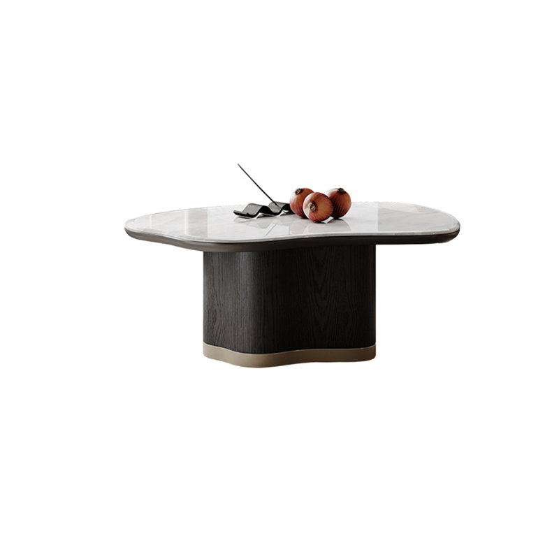 Table basse en bois avec pierre micro-cristalline