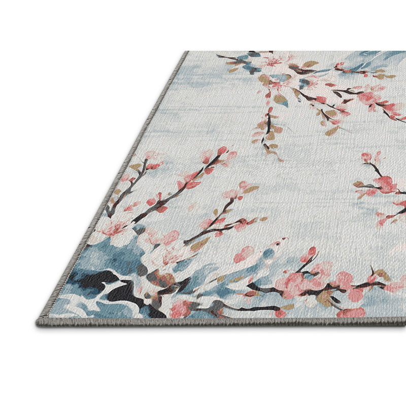 Machine Washable Brown Area Rug, Rectangle 5' x 8'
