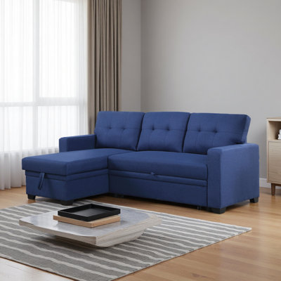 Canapé modulaire convertible rembourré avec méridienne coulissante