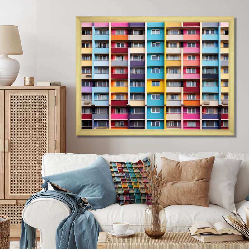 «Cityscape Colorful Patterns II», reproduction sur toile, Toile tendue, H 24 po x l 32 po x P 1 po
