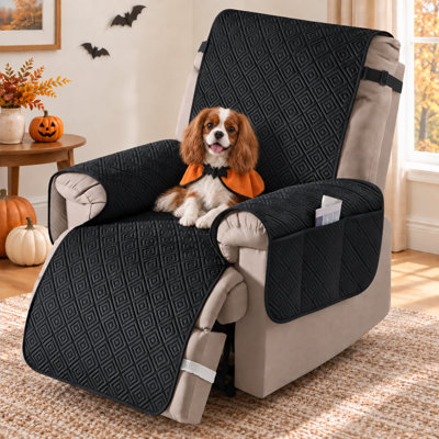 Wildee Large Waterproof Velvet T-Cushion Oversize Recliner Sofa Slipcovers Recliner Couch Covers With Leg Straps