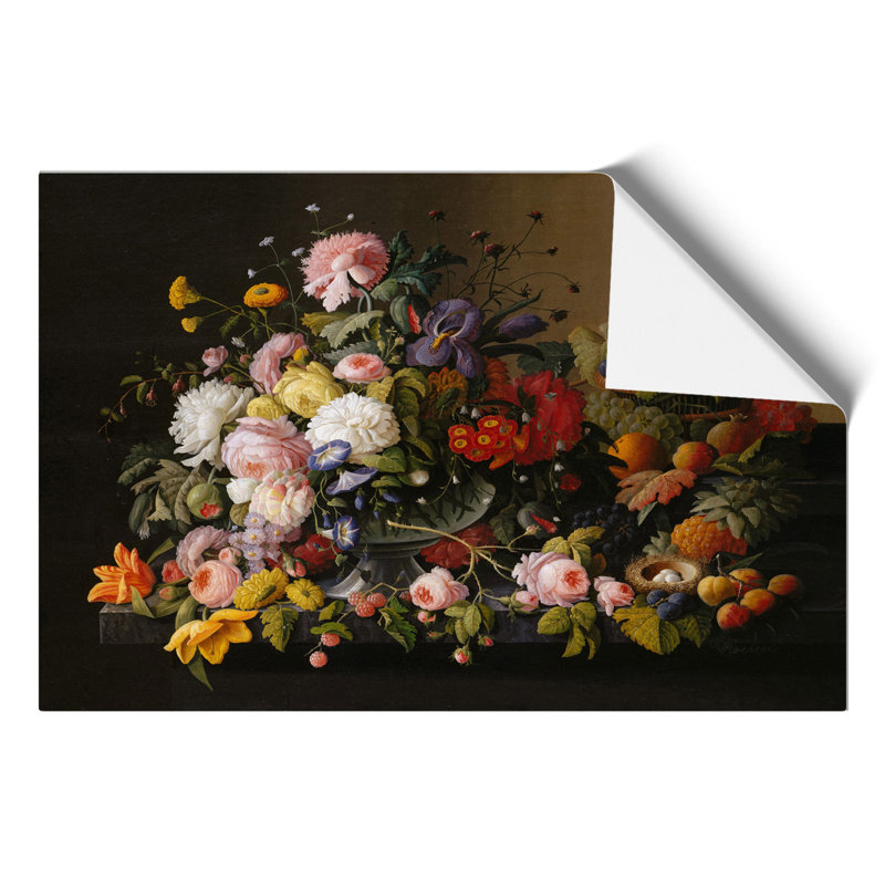 Still Life With Flowers And Fruit Vol.12 by Severin Roesen - No Frame Painting, 21cm H x 30cm W x 0.1cm D