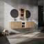 Armoire de salle de bain 72 po avec lavabo et tablette de rangement latérale-130431158