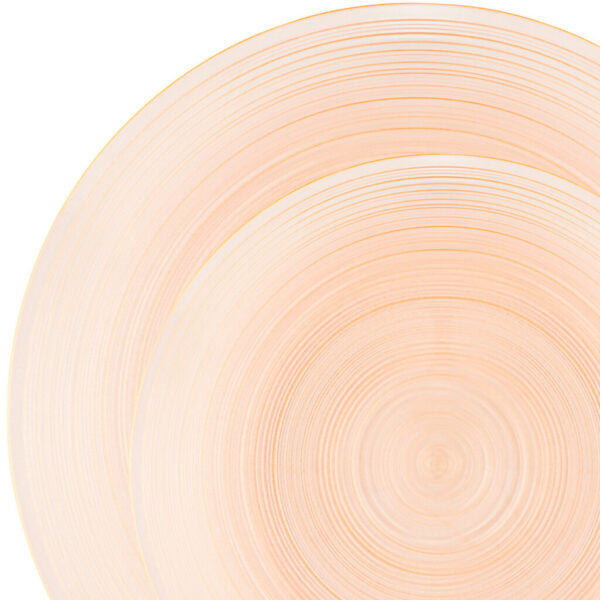 Peach Disposable Plastic Premium Party Bundle - Crystal Design (30 Settings)