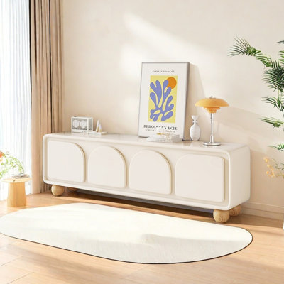 Creamy TV Stand Storage Style by Creature B Comforts