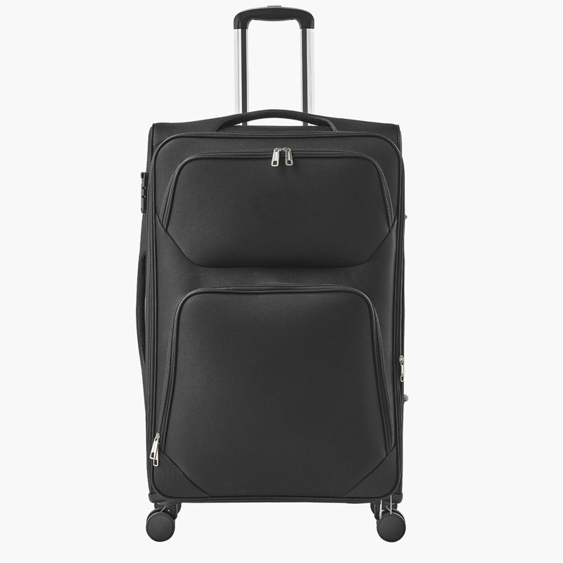 Valise à carreaux extensible 28 pouces avec roulettes à roulettes Softside - noir, 31.89" H x 19.69" W x 12.99" D