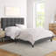 Size Modern Upholstered Bed Frame with Adjustable Square Tufted Headboard-99170190-93363909