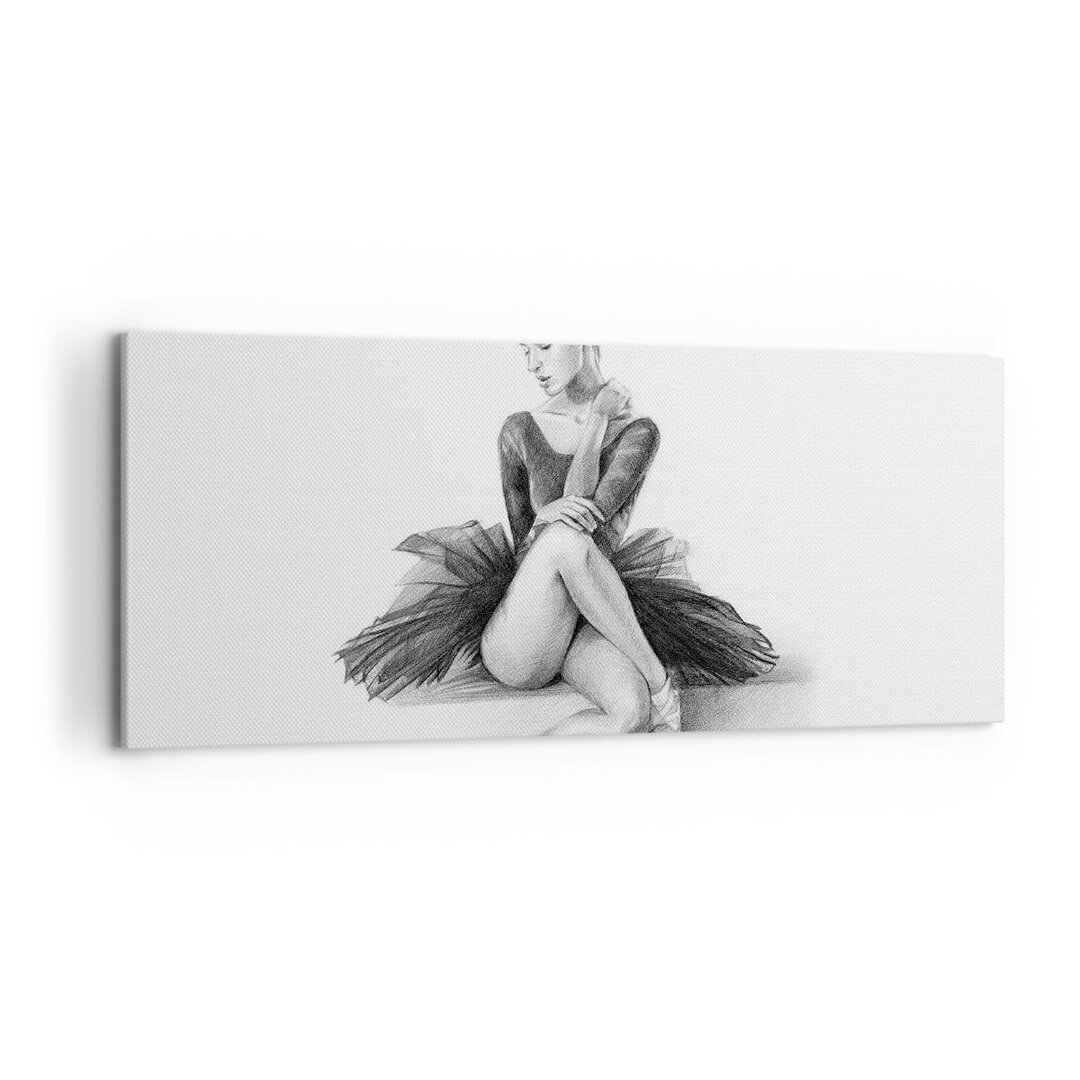 Leinwandbild Ballerina Drawing Pencil