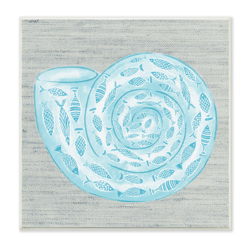 " Fish Patterned Seashell Spiral Shell Sea Life " by Ziwei Li Painting Print