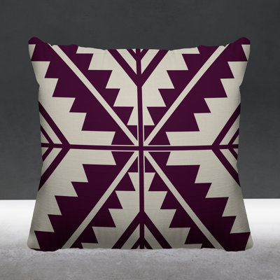 Tala Geometric and Ikat Outdoor Reversible Throw Pillow