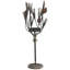 Porte-bougie Mia, branches noires de 18 pouces avec accents de pomme de pin