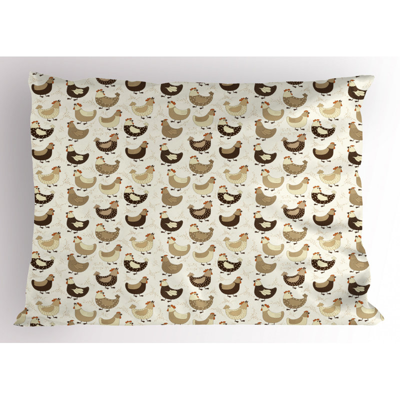 Brown/Yellow Polyester Microfiber Piece Sham, Twin