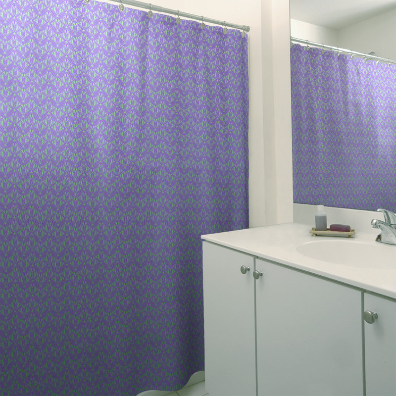 Rideau de douche simple de style art déco, Mauve / Vert