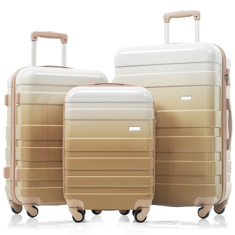 Ensemble de 3 valises rigides en ABS 20/24/28 pouces Valise légère avec verrou TSA pour voyage