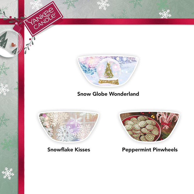 Yankee Candle Gift Set - 3 Assorted Scented Wax Melts In A Festive Gift Box With Bow