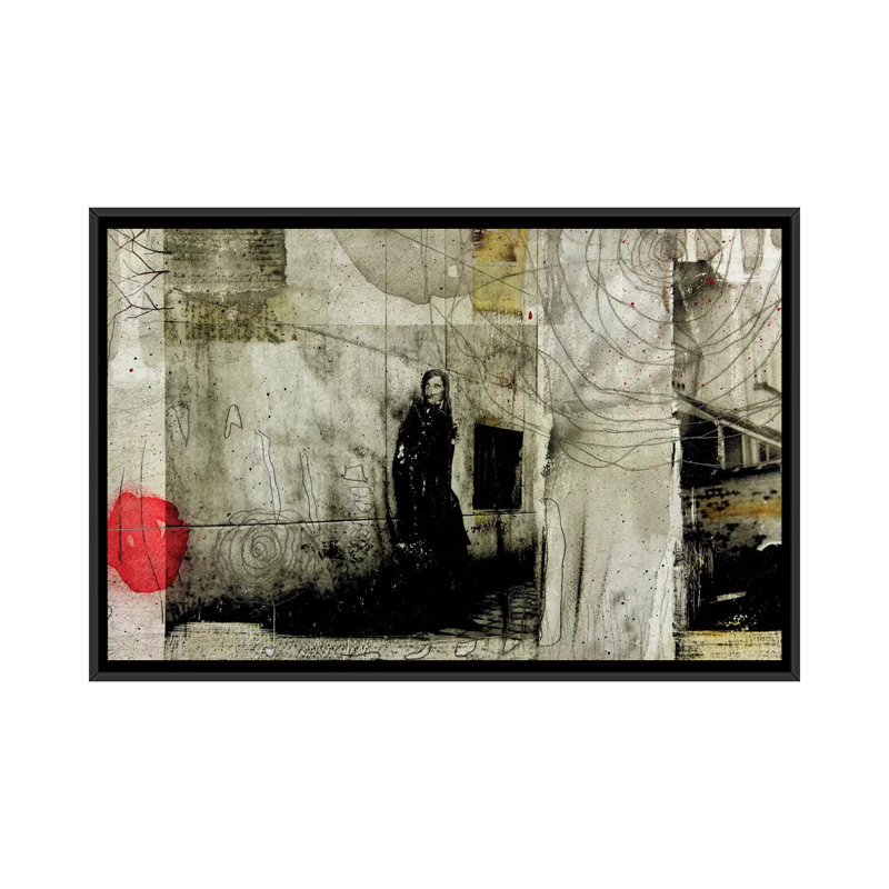 Affaire du cœur, impression sur toile tendue, H 18 po x l 26 po x P 1,5 po, Toile avec cadre noir, Pas de tapis