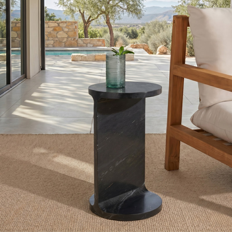 Hatteras Marble End Table, Black