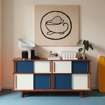 Vintage Style Color Blocking Display Case