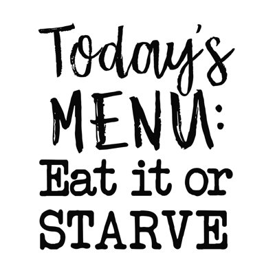 «Eat It Or Starve», art textuel sur toile tendue