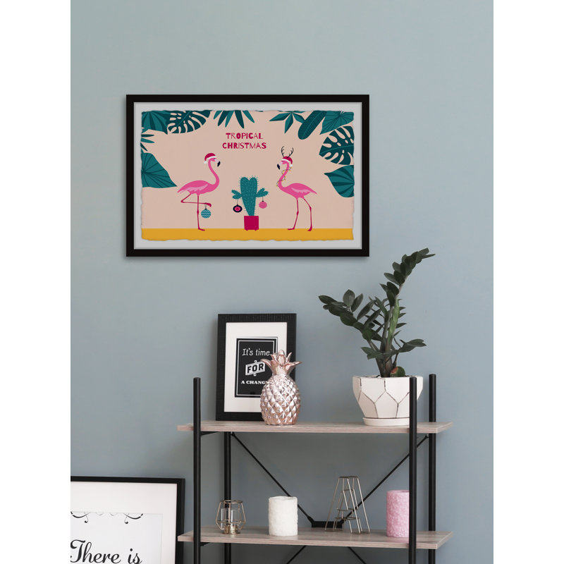 «Tropical Christmas» - Cadre photo, art textuel, H 24 po x l 36 po x P 1,5 po