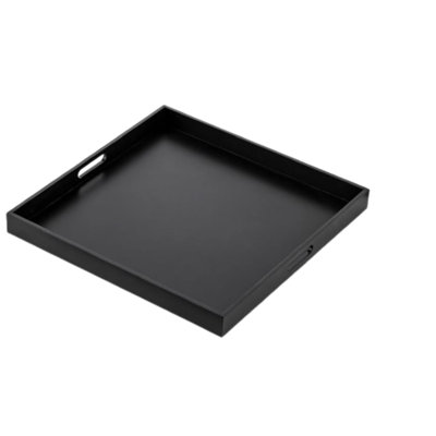 20" Black Square Ottoman Tray