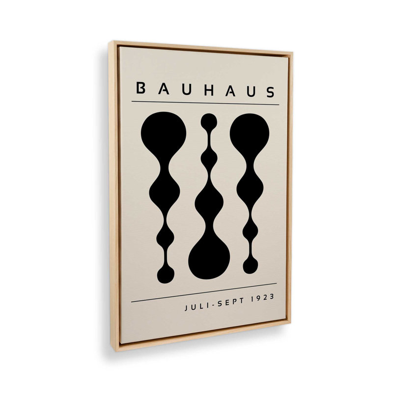Bauhaus à géométrie liquide, H 12,75 po x l 8,75 po x P 1,75 po, Cadre américain en érable flottant