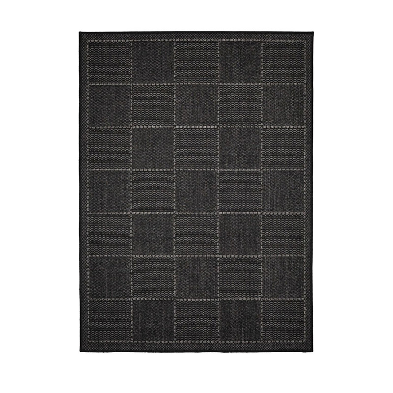 Check Gel Flatweave Black, Rectangle 160 x 225 cm