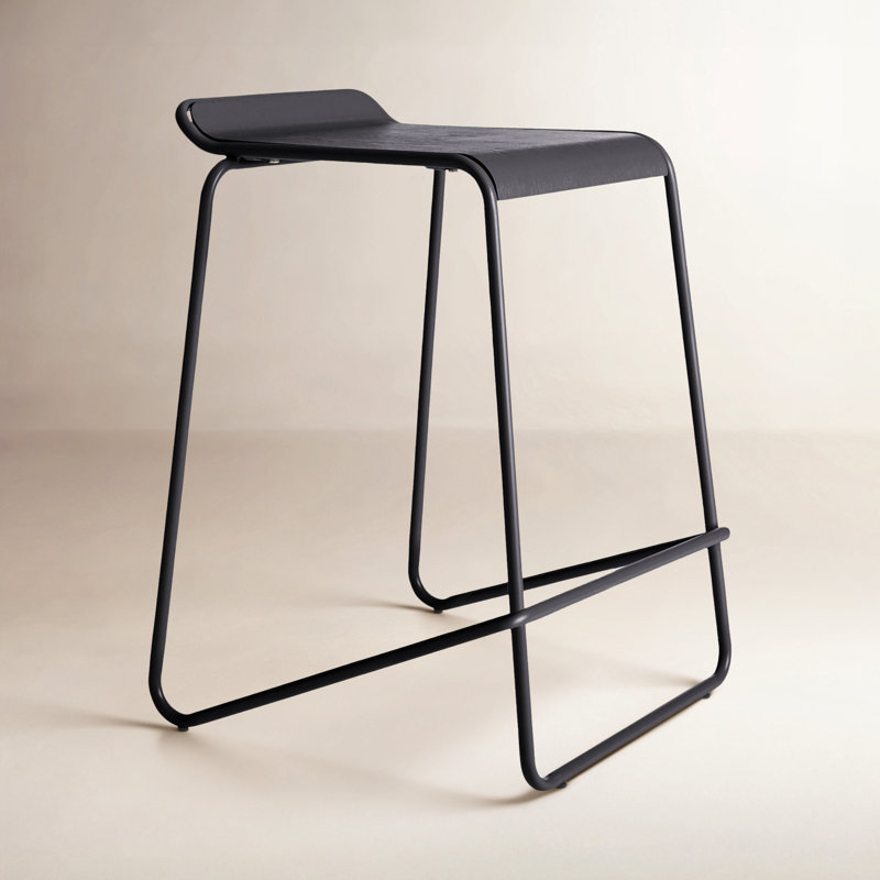 Ready Stool with Metal Frame, Black, Counter Stool (25" Seat Height)