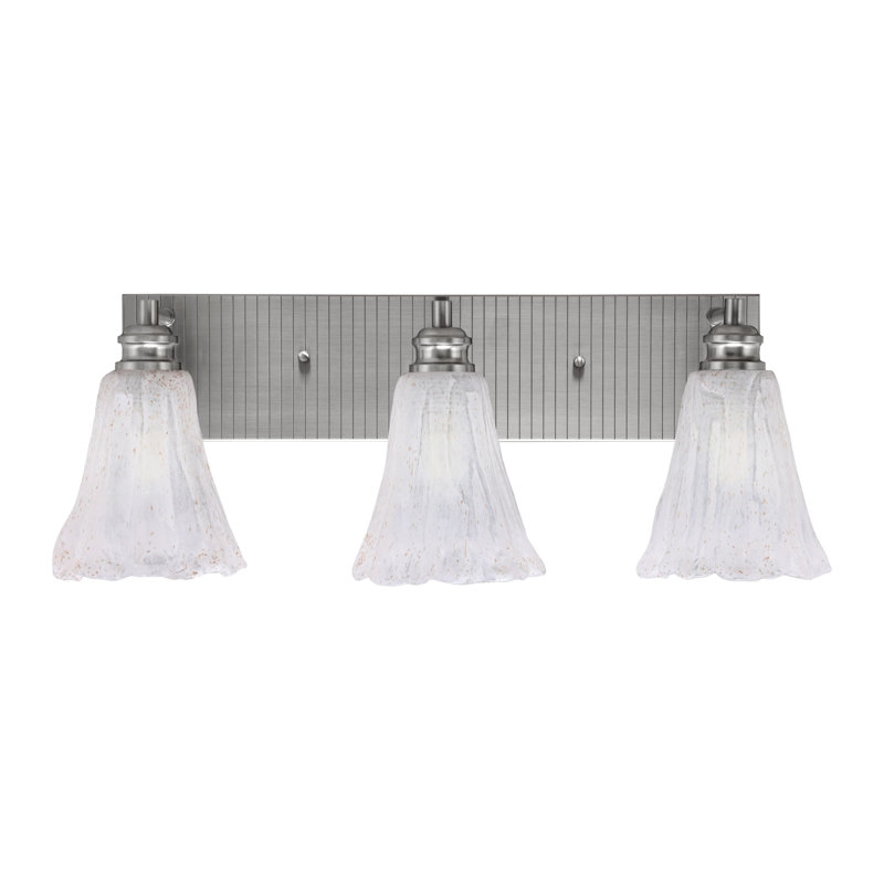 Éclairage pour meuble-lavabo 3 lumières Aslak, Nickel brossé, Blanc