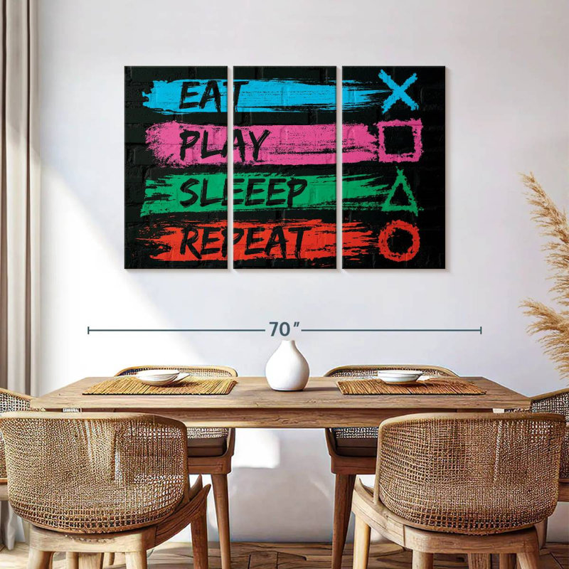 Senne Eat Play Sleep Repeat, 36" H x 57" W