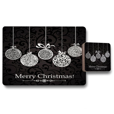 Elkins Polyester, Wood, Polyester Coated Hardwood Abstract Rectangle Placemat, Coaster