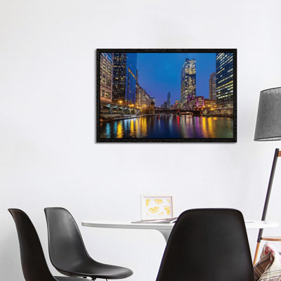 Chicago Night 1 Piece Wall Art on Canvas