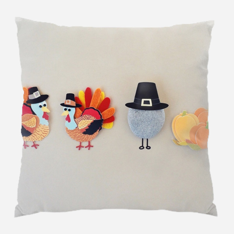 Housse et insert de coussin carré d'extérieur Gamez Thanksgiving