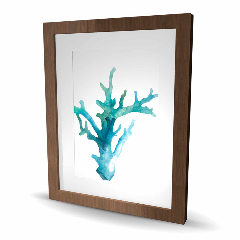 Aquarelle, corail de mer - reproduction encadrée mate pour la décoration intérieure
