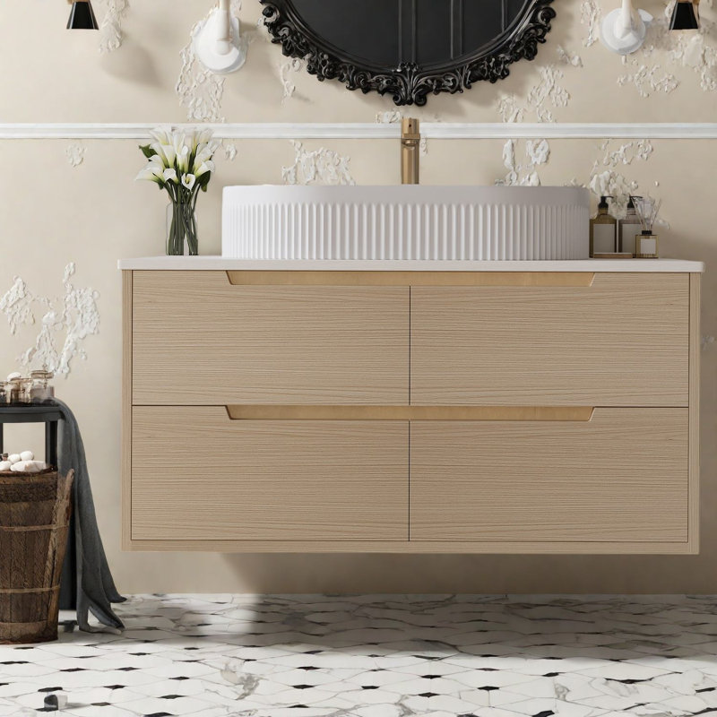 Meuble-lavabo moderne (doit inclure le meuble-lavabo et le lavabo) avec rangement