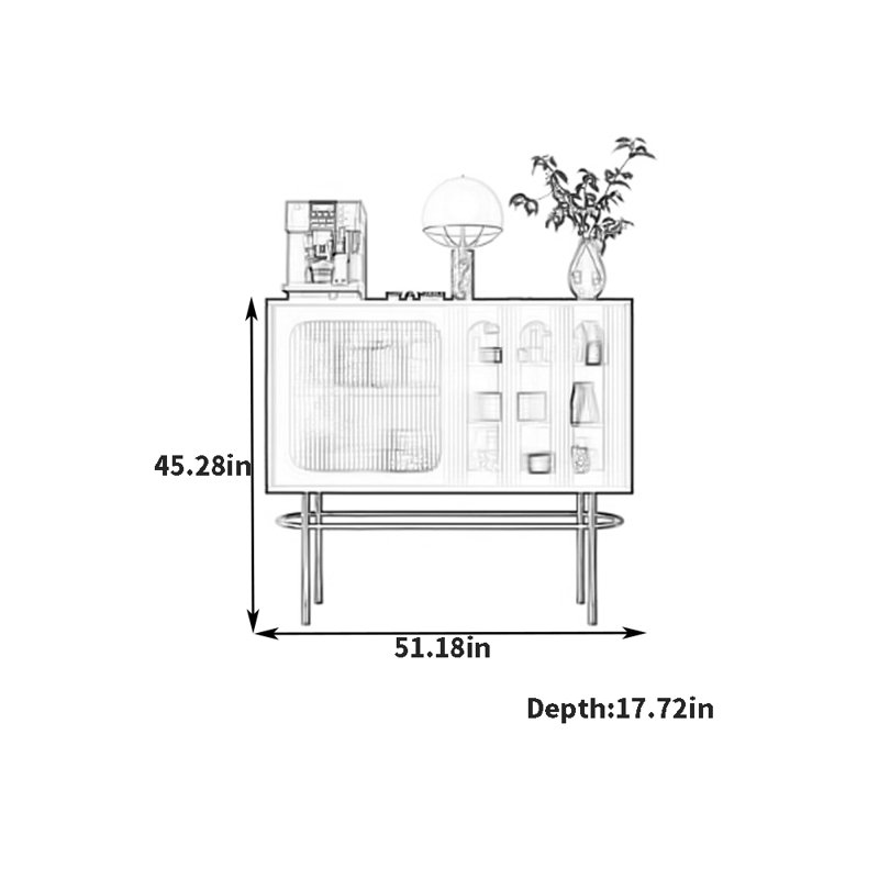 Buffet de style rétro, Blanc cassé