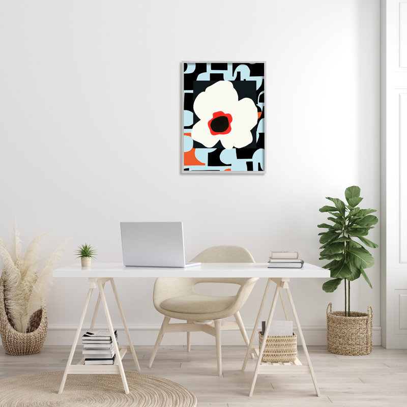 Motif floral rétro, H 30 po x l 24 po x P 1,5 po, Estampe numérique Farmhouse