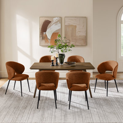 Chaise de salle à manger ergonomique moderne avec pieds en métal Angel