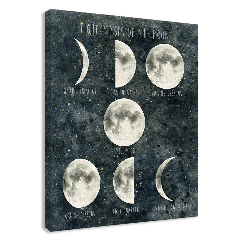 Art lunaire sur lune lunaire, H 14 po x l 11 po x P 1,5 po