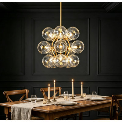 Scituate 15- Light Glass Globes Chandeliers