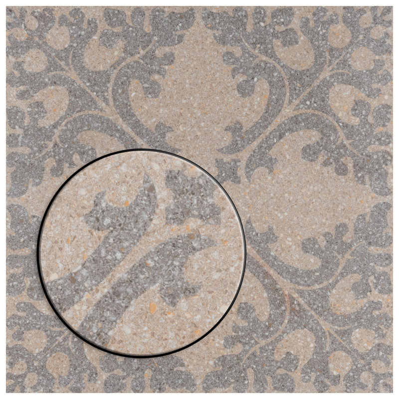 Farnese Molise 11.5" x 11.5" Porcelain Patterned Wall & Floor Tile, Cream