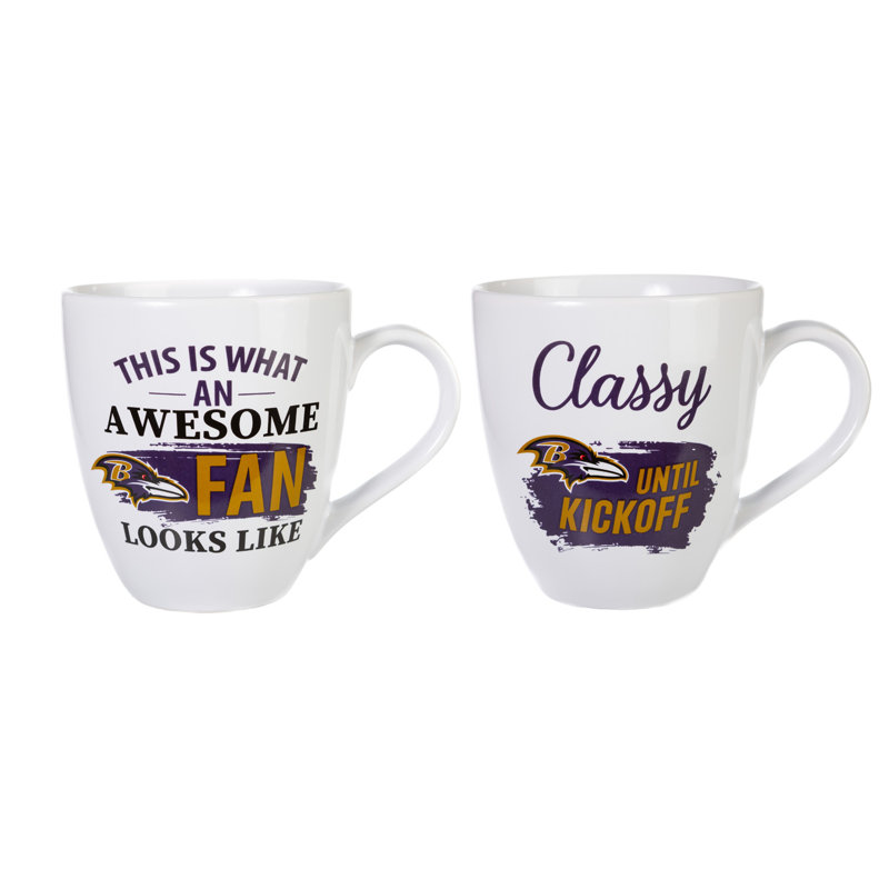 Ensemble de 2 tasses à café NFL, Ravens de Baltimore