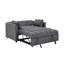 Lit convertible à 2 places, gris avec lit escamotable dissimulé, dossier pliable et poches latérales pour magazines, petite chambre d'amis convenant à un espace de vie compact