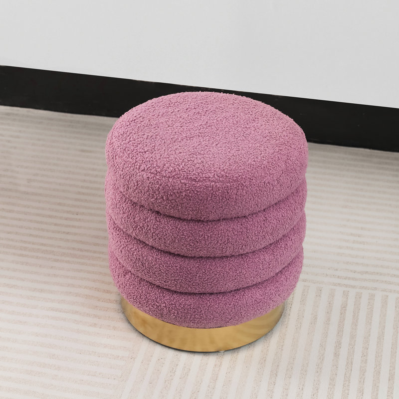 Mithusa Upholstered Ottoman, Violet 100% Polyester