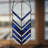 14"H Tiffany-Style Blue Arrows Stained Glass Window Panel