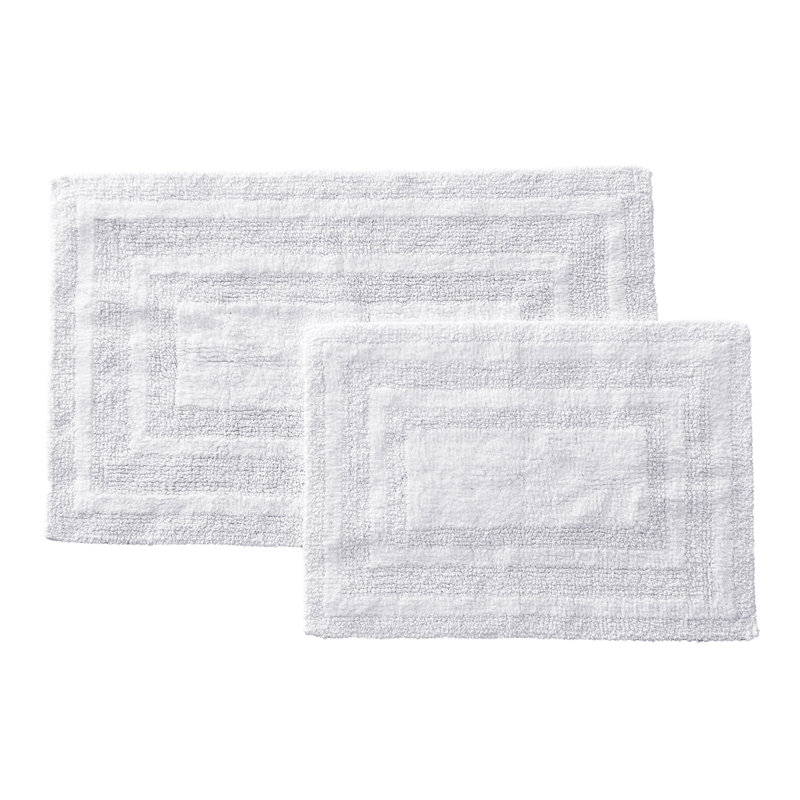 Logan White Cotton 2-Piece Bath Rug Set