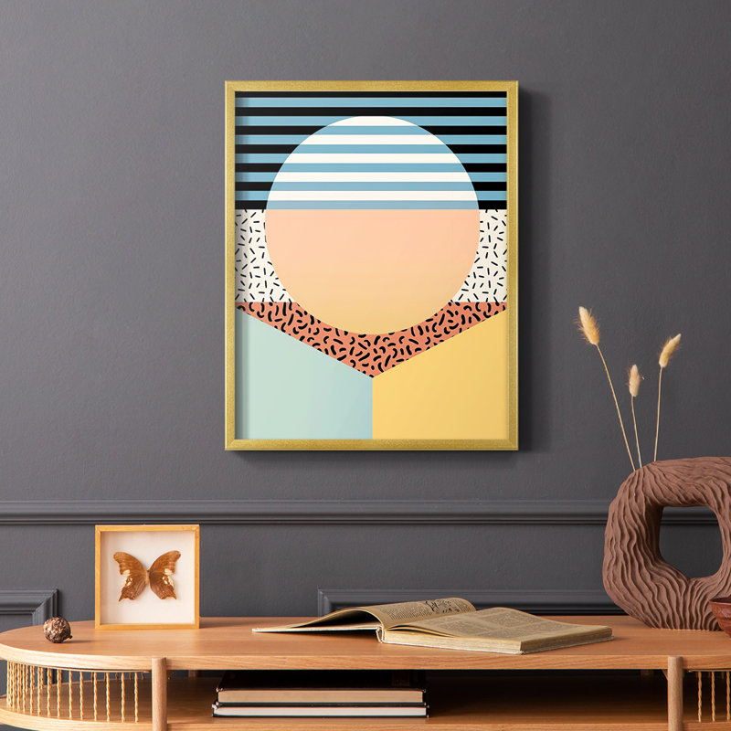 Modern Memphis III Framed Print - Solid Wood, 20" H x 16" W